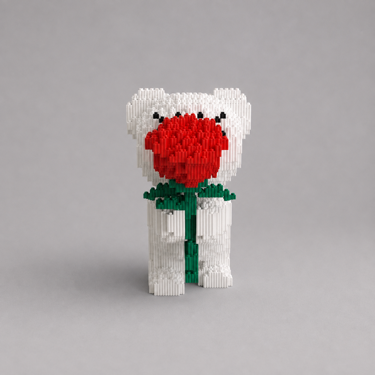 Weißer Bär mit Rose | Bausteine