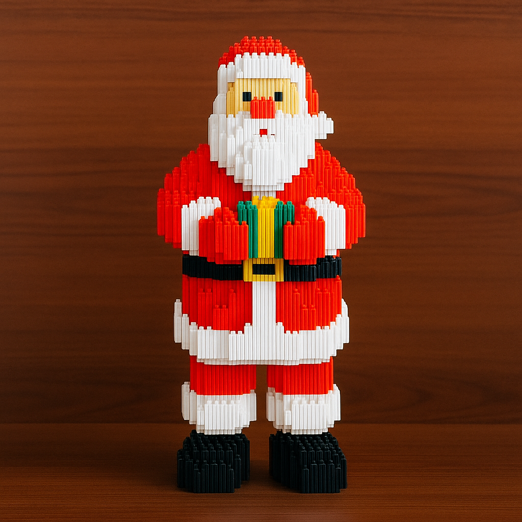 Weihnachtsmann mit Geschenk | Bausteine