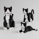 3 in 1 Tuxedo Katze | Bausteine