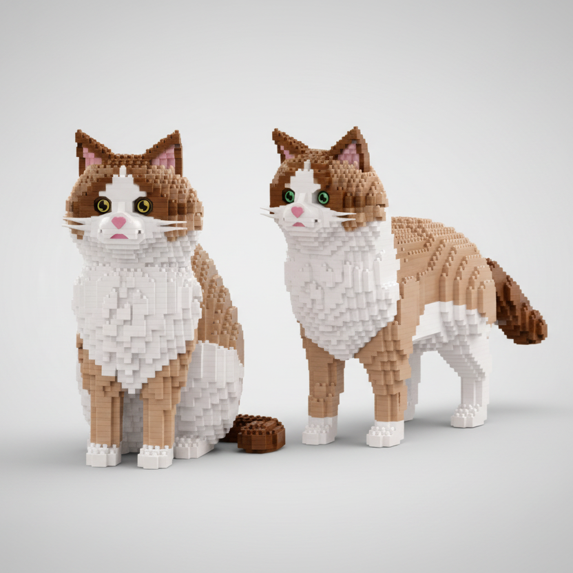 2 in 1 Ragdoll Katze | Bausteine