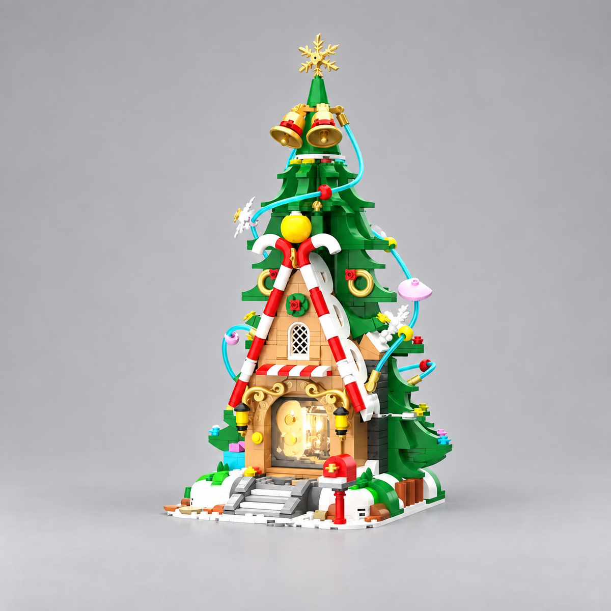 Häuschen mit Weihnachtsbaum | Bausteine