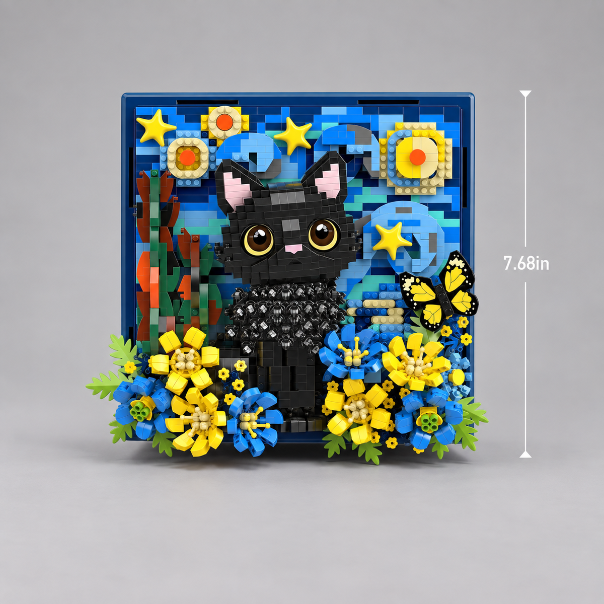 Katze auf 3D-Gemälde | Bausteine