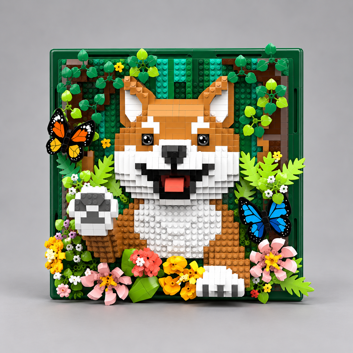 Shiba auf 3D-Gemälde | Bausteine