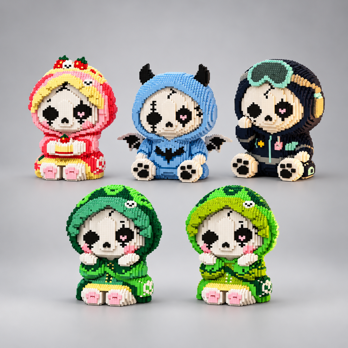 Halloween-Pandas | Bausteine