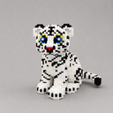 Sitzender weißer Tiger | Bausteine