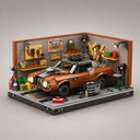 Braunes Auto in Garage | Bausteine