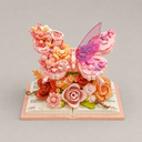 Rosa Schmetterling auf Buch | Bausteine