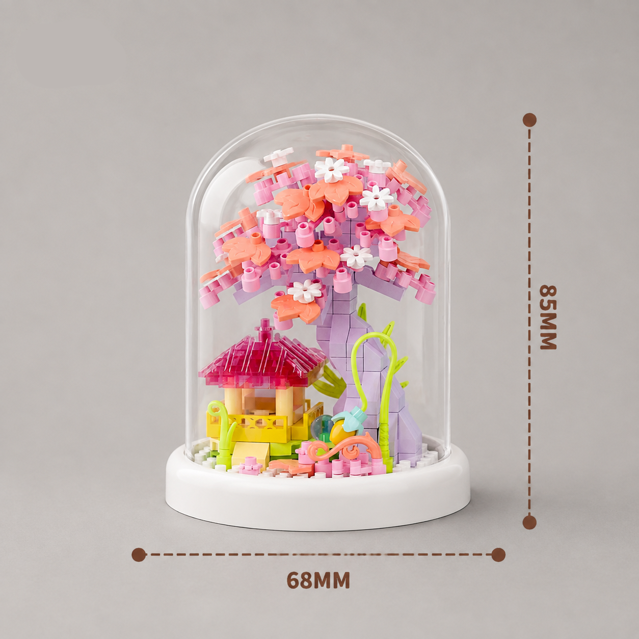 Rosa Baum in Glasglocke | Bausteine