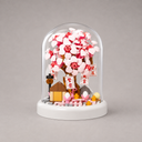 Hellrosa Baum in Glasglocke | Bausteine