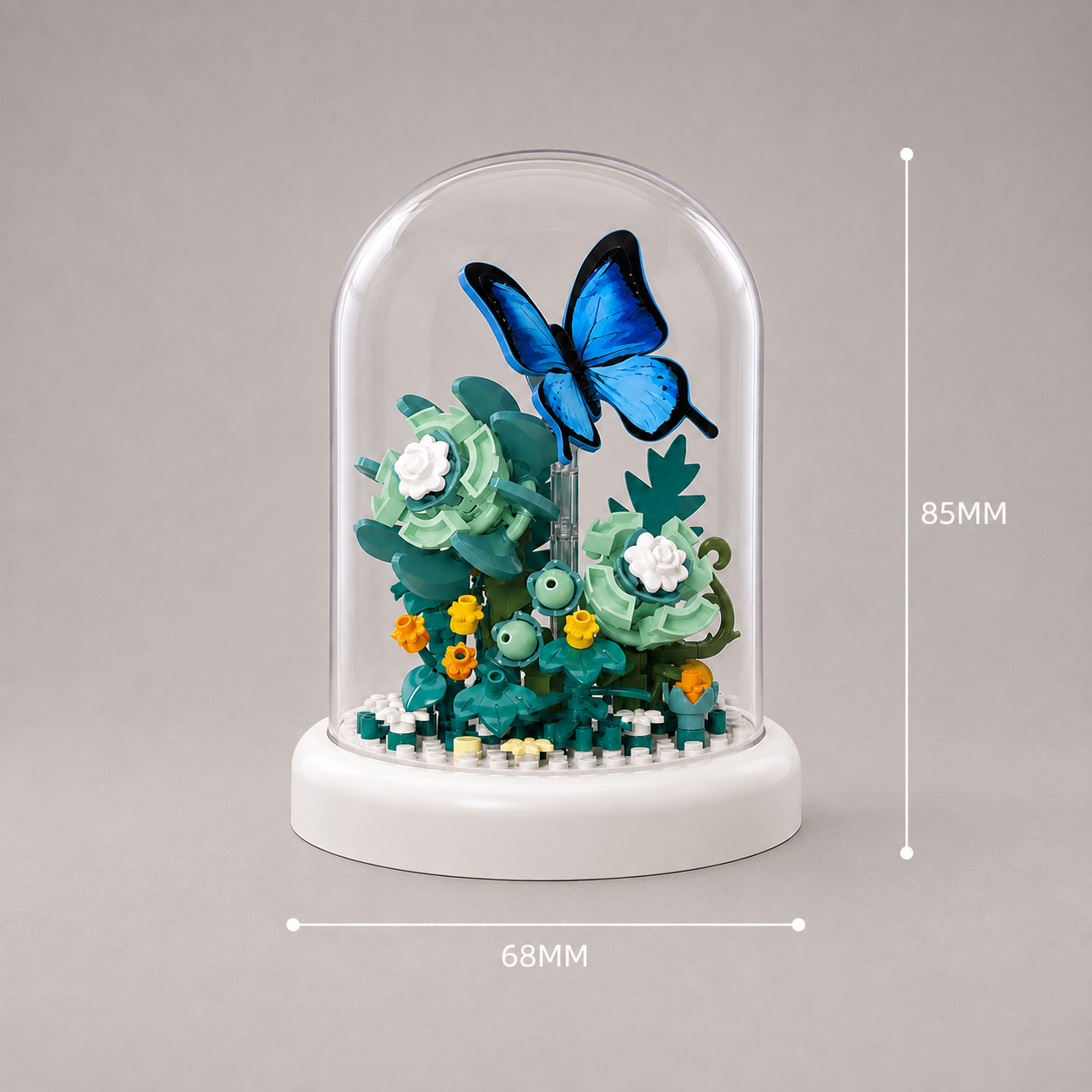 Blauer Schmetterling in Glasglocke | Bausteine