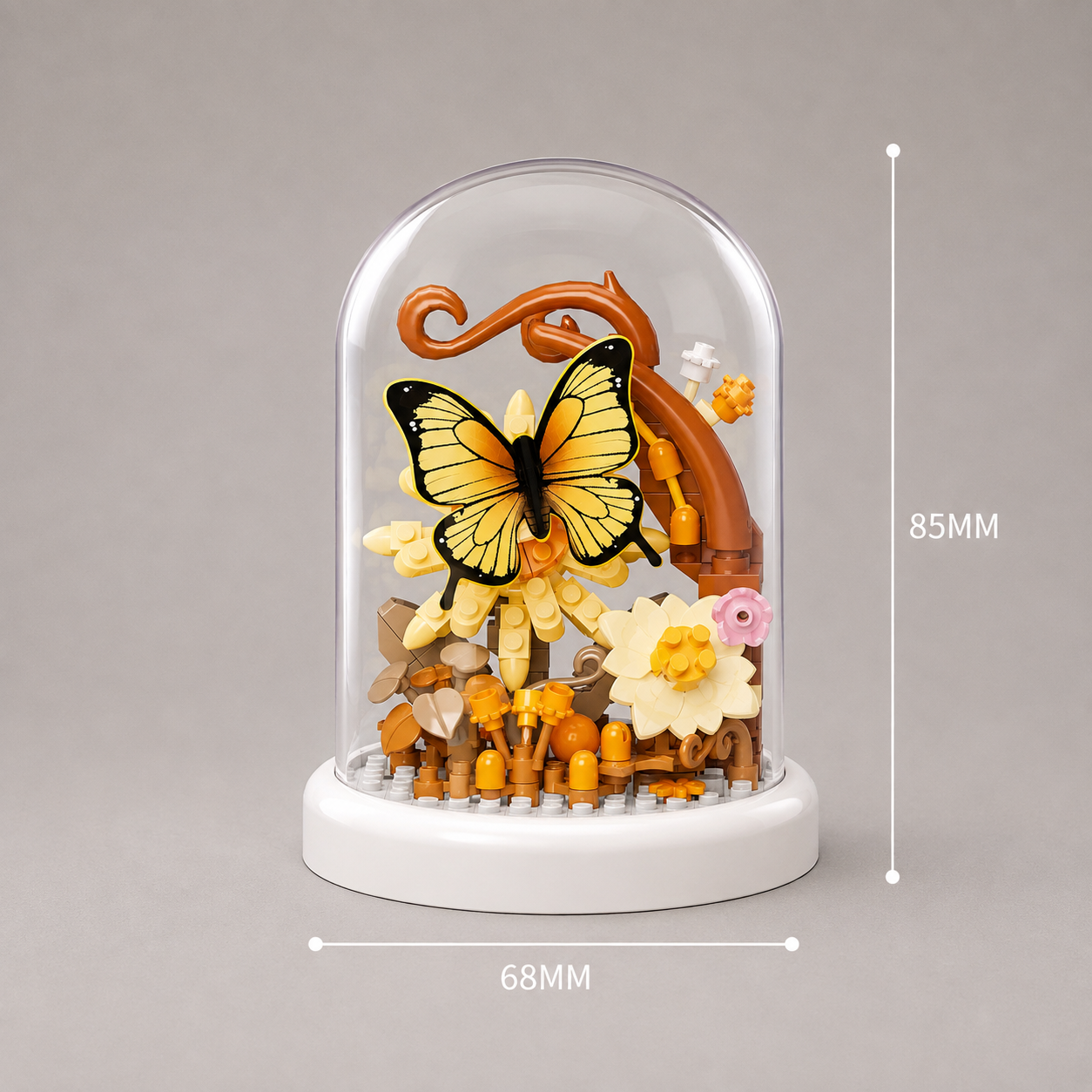 Gelber Schmetterling in Glasglocke | Bausteine