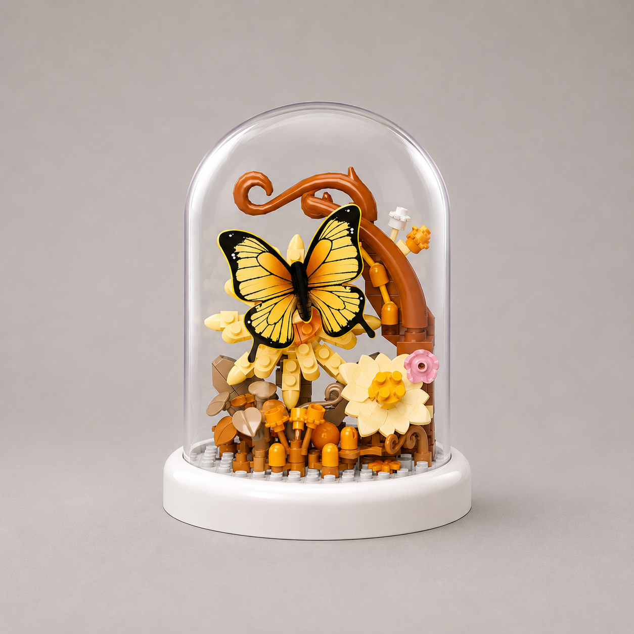 Gelber Schmetterling in Glasglocke | Bausteine