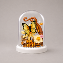 Gelber Schmetterling in Glasglocke | Bausteine