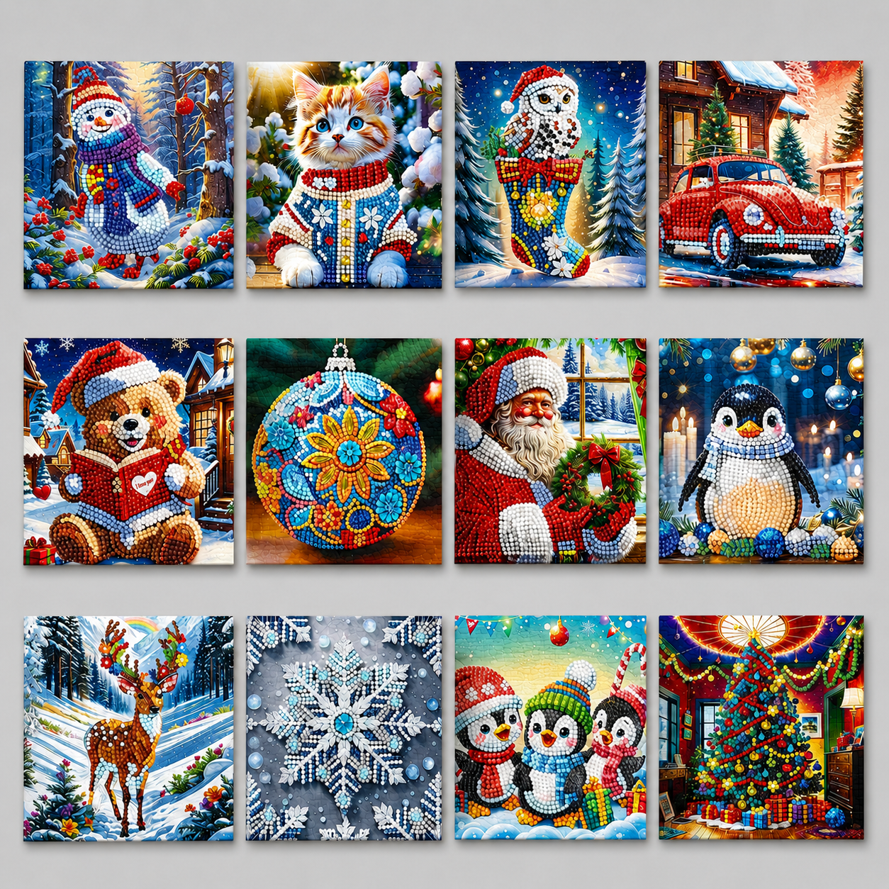 Weihnachtskarten | 12 Stück | Diamond Painting