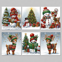 Rentiere & Schneespaß Weihnachtskarten | 6 Stück | Diamond Painting