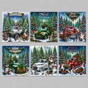 Weihnachtskarten Set mit Vintage Autos | 6 Stück | Diamond Painting