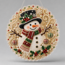 Weihnachtsanhänger | Schneemann | Diamond Painting