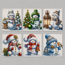 Schneemann-Karten | 6 Stück | Diamond Painting