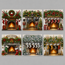 Kamin-Karten | 6 Stück | Diamond Painting