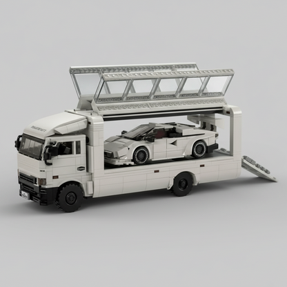 Weißer Container-LKW | Bausteine