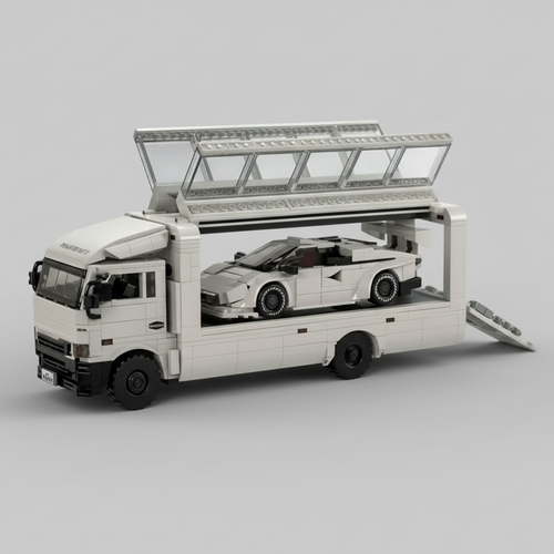 Weißer Container-LKW | Bausteine