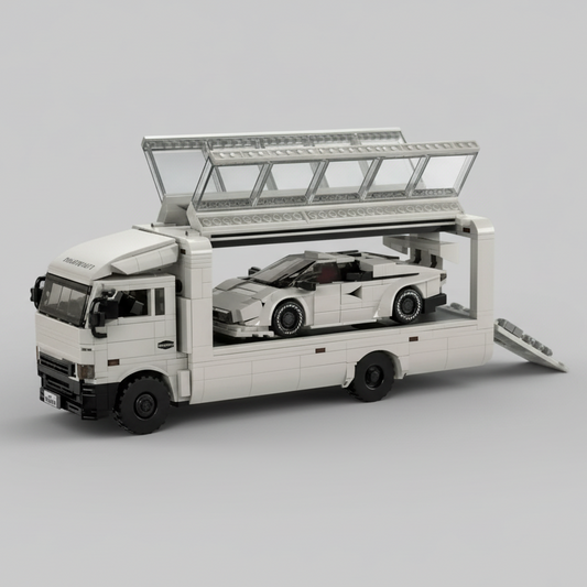 Weißer Container-LKW | Bausteine