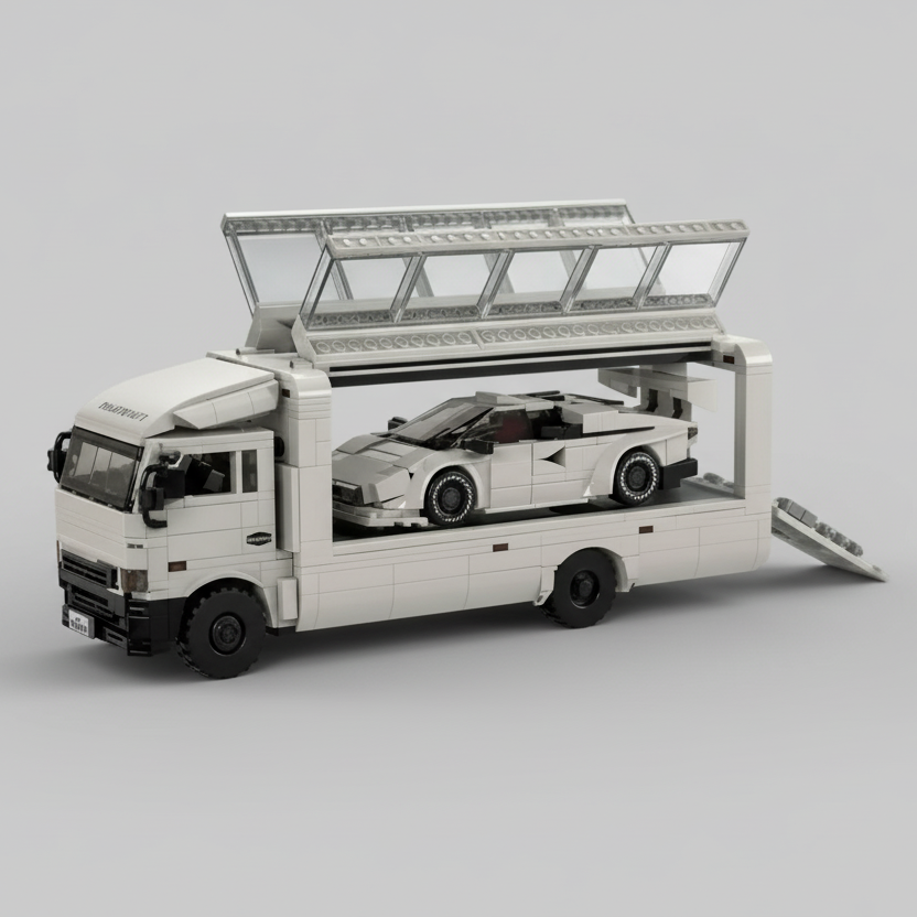 Weißer Container-LKW | Bausteine