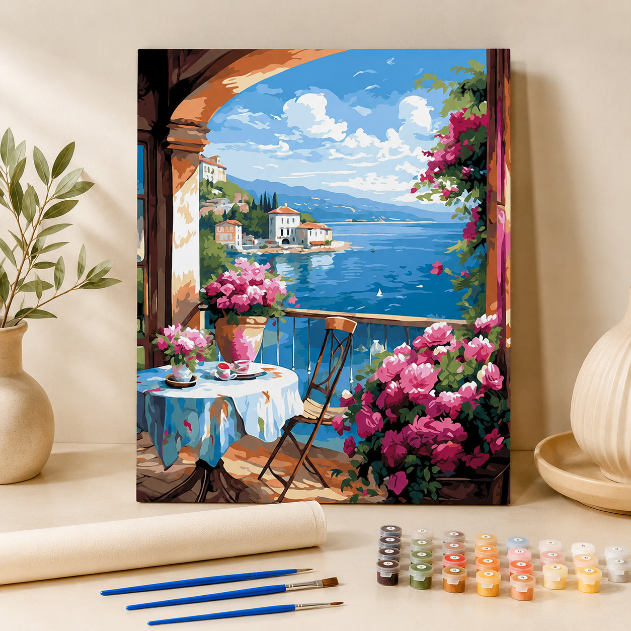 Terrasse am Meer | Malen nach Zahlen
