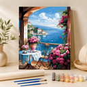 Terrasse am Meer | Malen nach Zahlen