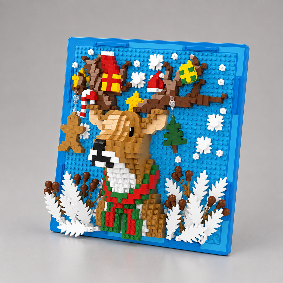 Weihnachtsrentier auf Bauplatte | Bausteine