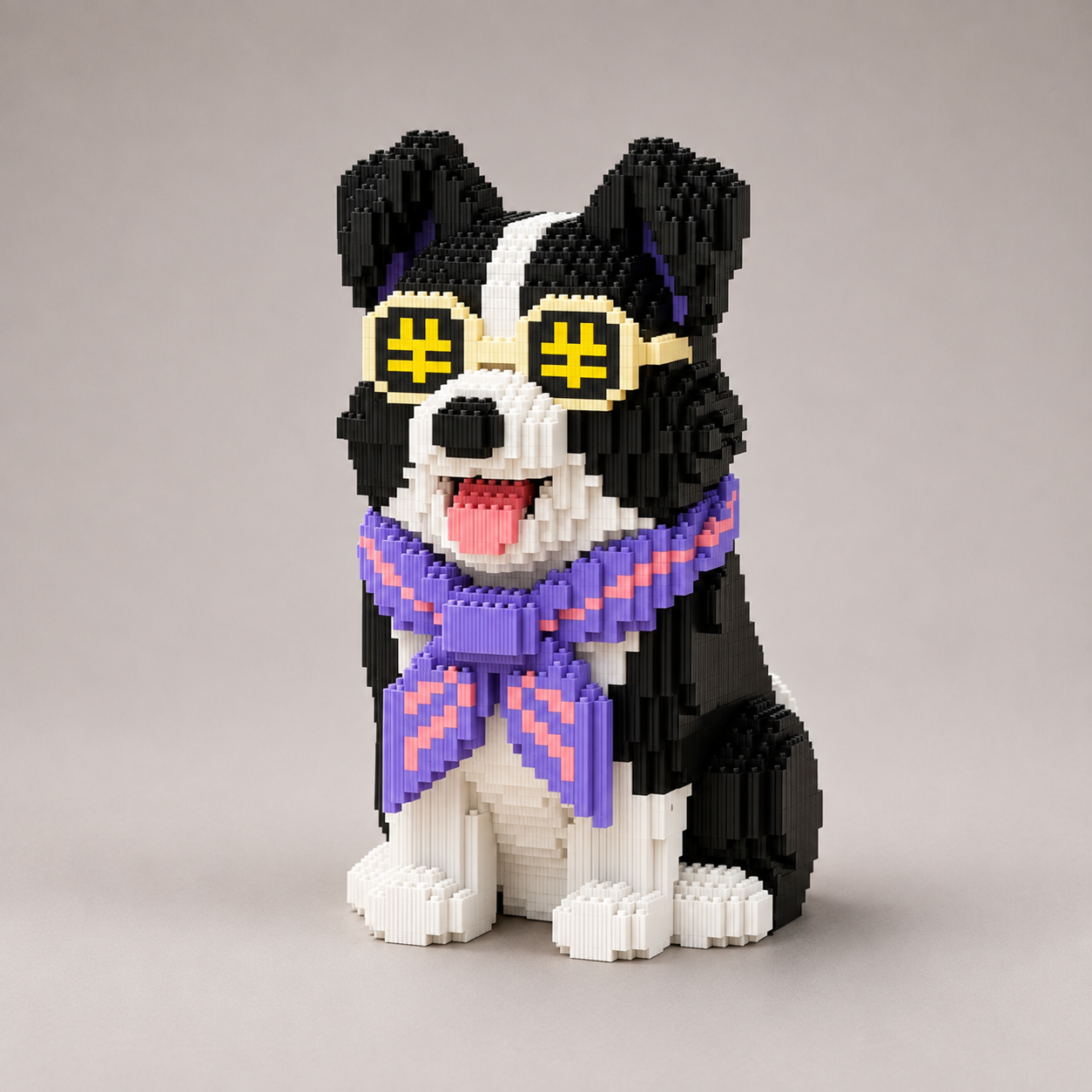 Border Collie mit Schal | Bausteine