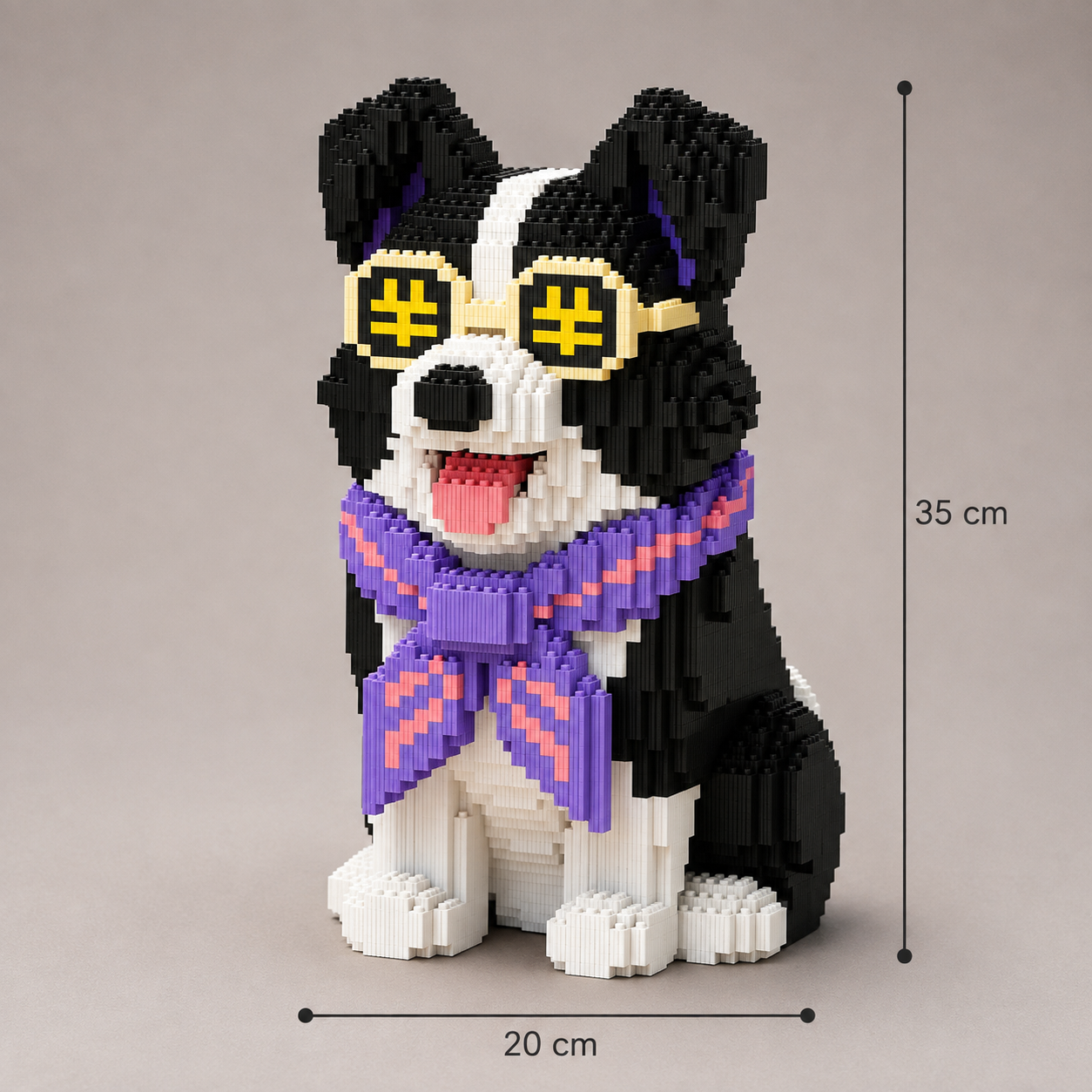 Border Collie mit Schal | Bausteine