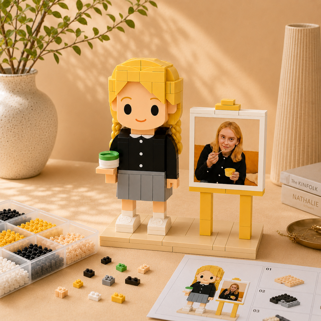 Eigenes Foto als Baustein-Figur – 1 Person personalisiert | Bausteine