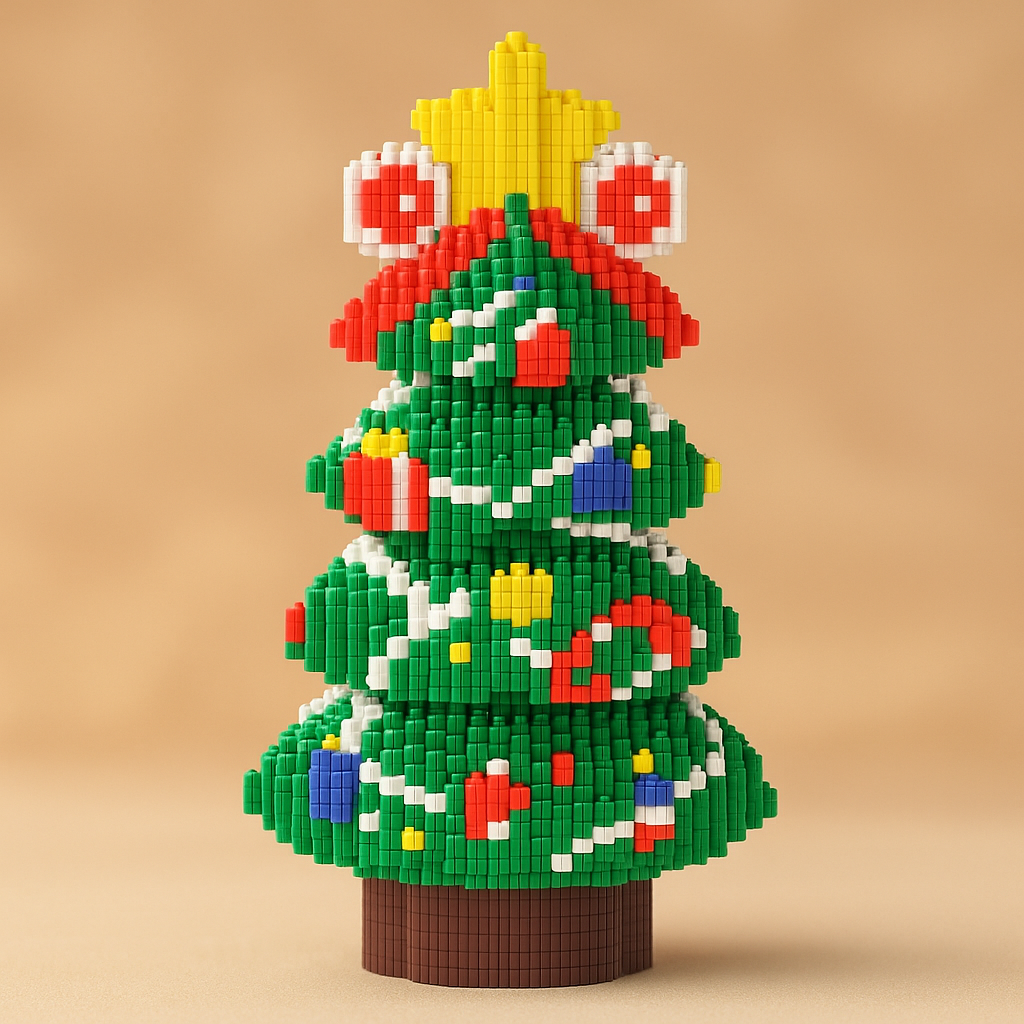 Weihnachtsbaum mit Dekoration | Bausteine