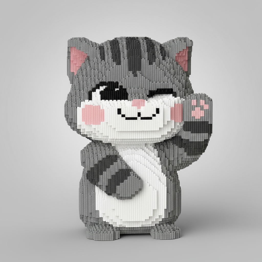 MEGA Liebe Graue Katze | Bausteine