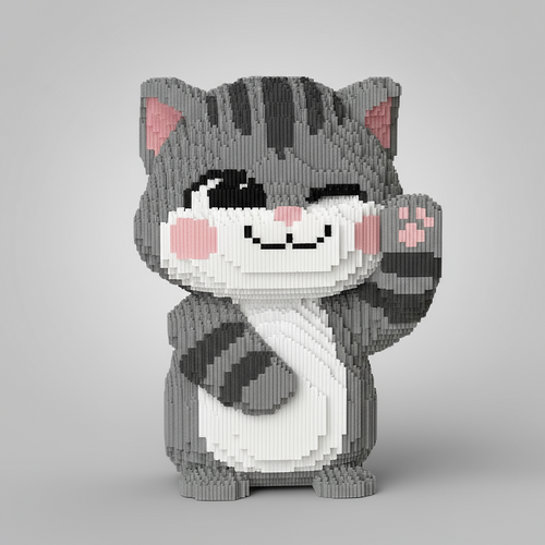 MEGA Liebe Graue Katze | Bausteine