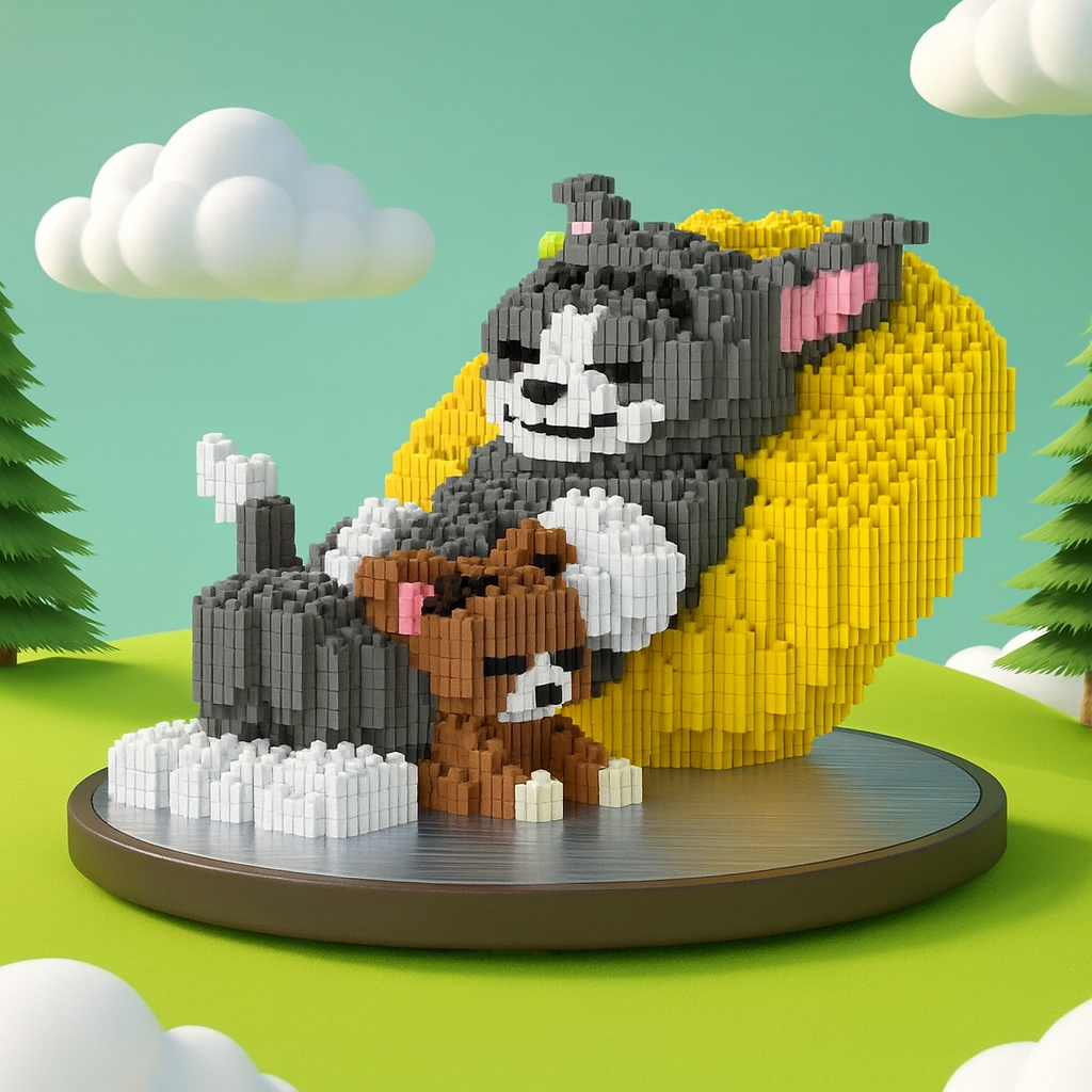 Schlafende Katze & Maus | Bausteine