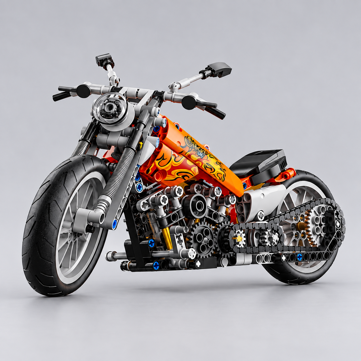 Oranges Motorrad | Bausteine