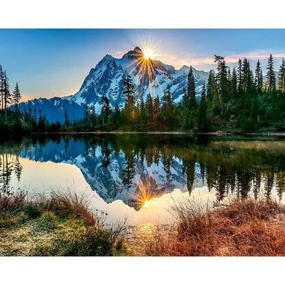 Bergsee in den Alpen | Malen nach Zahlen