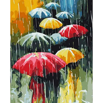Bunte Regenschirme | Malen nach Zahlen