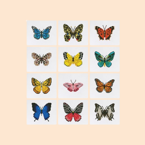 12 Mini Diamond Paintings | Schmetterlinge | Diamond Painting