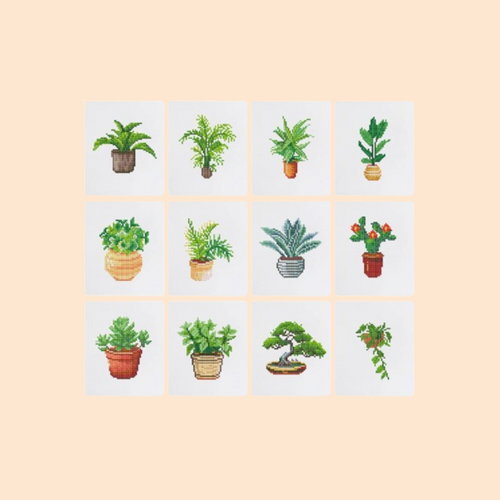 12 Mini Diamond Paintings | Pflanzen | Diamond Painting