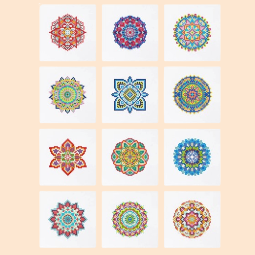 12 Mini Diamond Paintings | Mandala | Diamond Painting