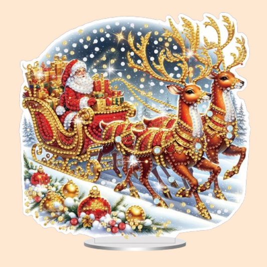 5D Weihnachtsmann im Schlitten | Diamond Painting
