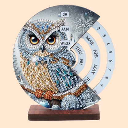 Graue Eule | Kalender | Diamond Painting