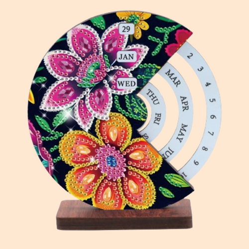 Rosa & orange Blume | Kalender | Diamond painting