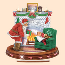 5D Weihnachtsmann am Kamin | Diamond Painting