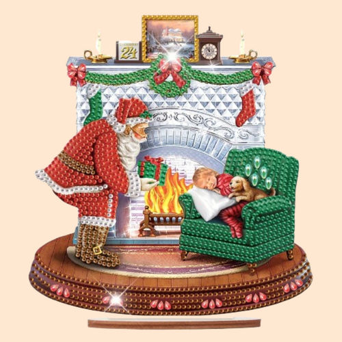 5D Weihnachtsmann am Kamin | Diamond Painting