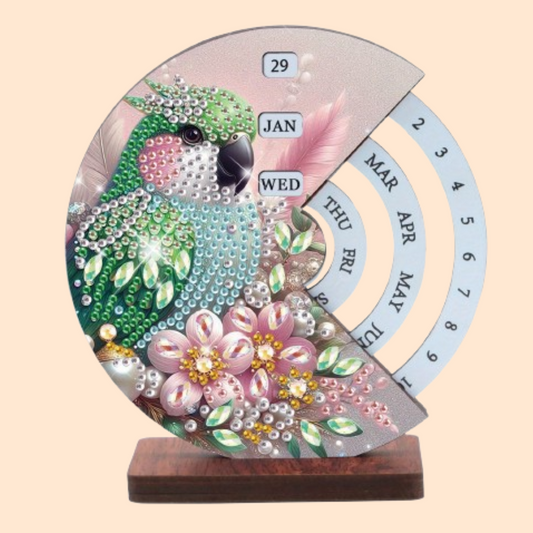 Grüner Vogel | Kalender | Diamond Painting