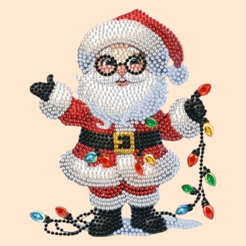 Bewegender Weihnachtsmann mit Brille | Diamond Painting